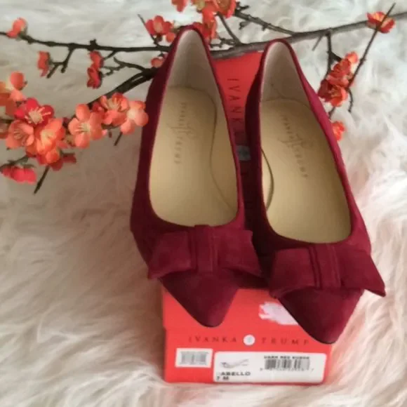 💞IVANKA TRUMP💞Abello dark red suede - Picture 15 of 16